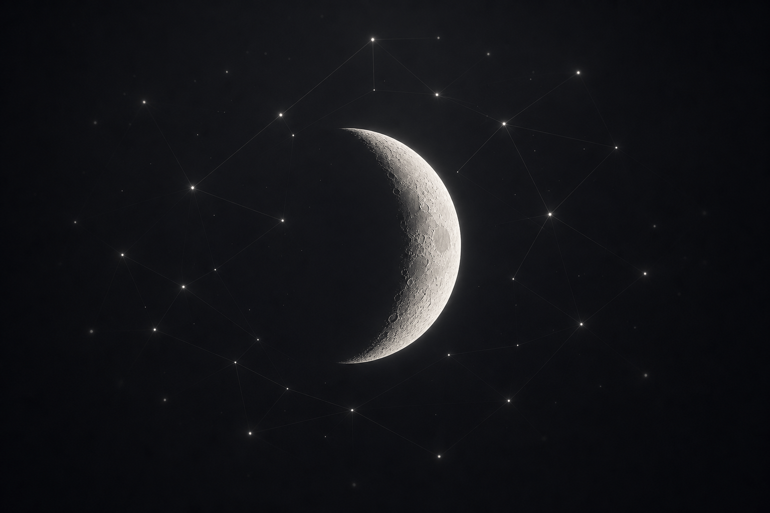 Moonlysoft constellation and crescent moon brand visual